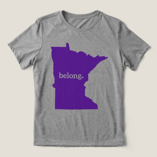 Minnesota State Map Belong Tri-Blend Shirt (Design voorkant)