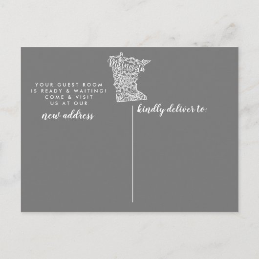 MINNESOTA State Moving Aankondiging Post Kaart (Achterkant)