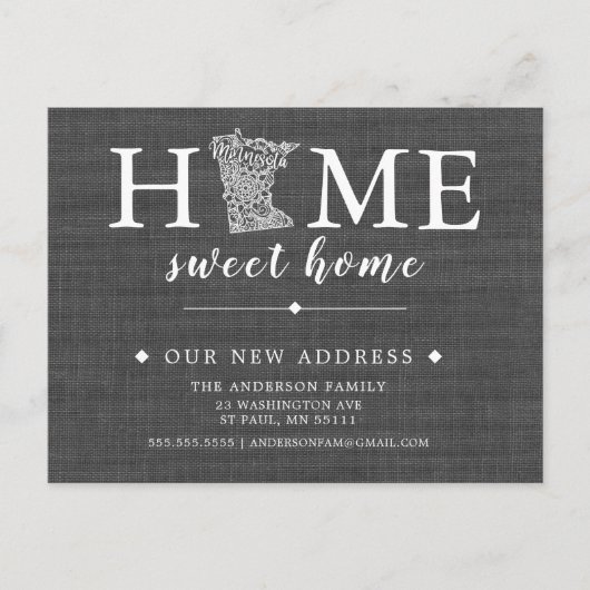 MINNESOTA State Moving Aankondiging Post Kaart (Voorkant)