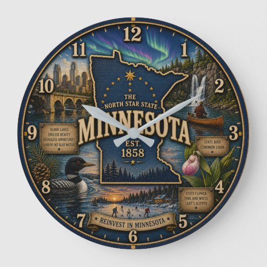 Minnesota State North Star State Lake Wilderness Grote Klok (Voorkant)