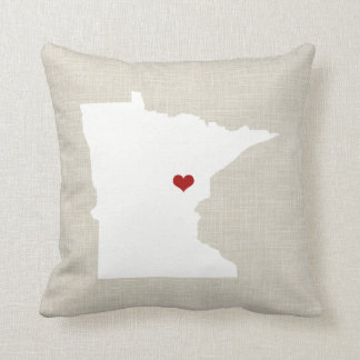 Minnesota State Pillow Faux Linen gepersonaliseerd Kussen
