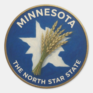 Minnesota State Pride Graan Embleem 🌾 Ronde Sticker