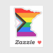 Minnesota State Pride LGBTQ Progress Pride Sticker (Vel)