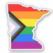Minnesota State Pride LGBTQ Progress Pride Sticker (Voorkant)