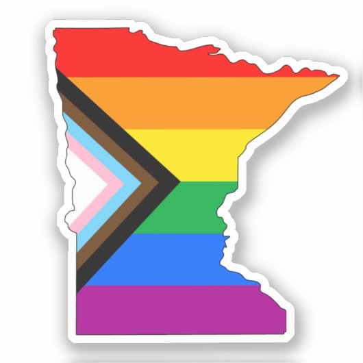 Minnesota State Pride LGBTQ Progress Pride Sticker (Voorkant)