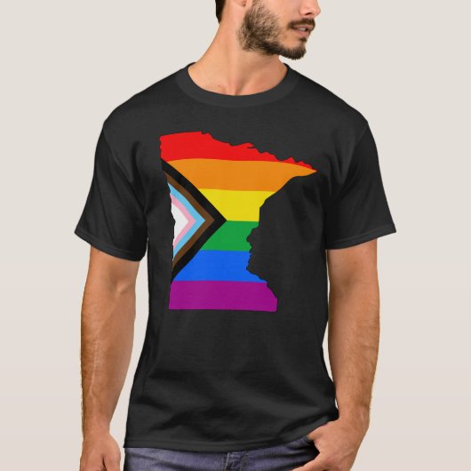 Minnesota State Pride LGBTQ Progress Pride T-shirt (Voorkant)