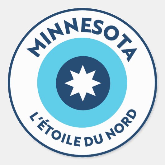 Minnesota State Round: L'etoile du Nord Patch Ronde Sticker (Voorkant)