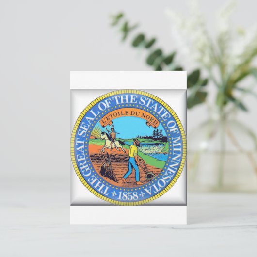 Minnesota State Seal Briefkaart (Staand voorkant)