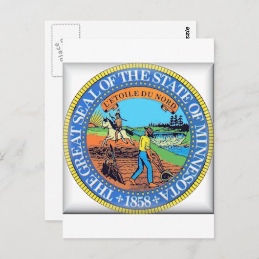 Minnesota State Seal Briefkaart (Voorkant / Achterkant)
