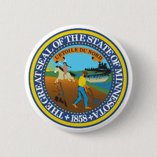 Minnesota State Seal Emblem Ronde Button 5,7 Cm
