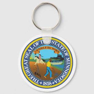 Minnesota State Seal Emblem Sleutelhanger