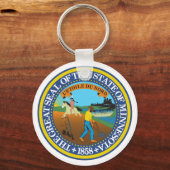 Minnesota State Seal Emblem Sleutelhanger (Voorkant)