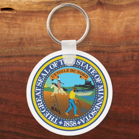 Minnesota State Seal Emblem Sleutelhanger (Voorkant)