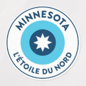 Minnesota State Seal en L'Étoile Du Nord Roundel Labels (Design 1)