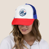 Minnesota State Seal in blauw wit & rood Trucker Pet (In situ)