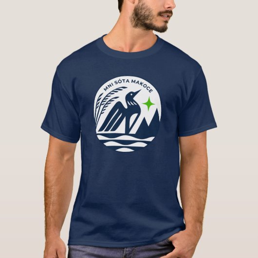 Minnesota State Seal in Timberwolves Kleuren T-shirt (Voorkant)