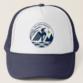 Minnesota State Seal in Timberwolves Kleuren Trucker Pet (Voorkant)