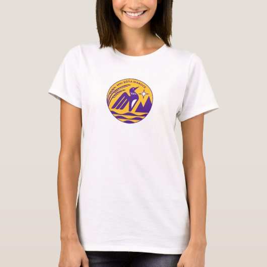 Minnesota State Seal in Viking kleuren T-shirt (Voorkant)