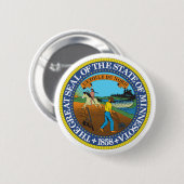 Minnesota State Seal Ronde Button 5,7 Cm (Voorkant /achterkant)