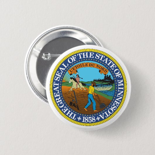 Minnesota State Seal Ronde Button 5,7 Cm (Voorkant /achterkant)