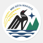 Minnesota State Seal Ronde Sticker (Voorkant)