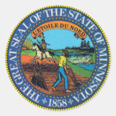 Minnesota State Seal Ronde Sticker (Voorkant)