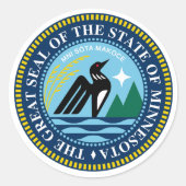 Minnesota State Seal Ronde Sticker (Voorkant)