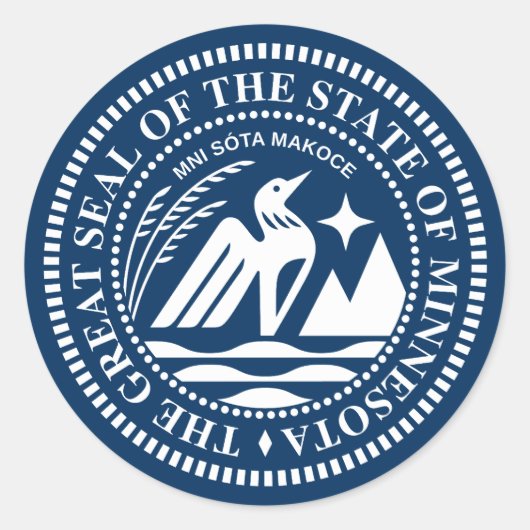 Minnesota State Seal Ronde Sticker (Voorkant)