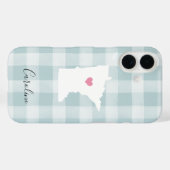 Minnesota State Silhouet Rustieke Mint Plaid Case-Mate iPhone Case (Achterkant (horizontaal))