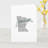 Minnesota State Typography Portrait Greeting Kaart (Gele Bloem)