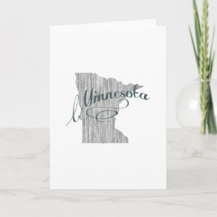 Minnesota State Typography Portrait Greeting Kaart
