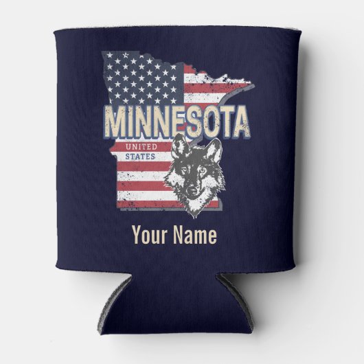 Minnesota State Verenigde Staten Kaart  Verenigde  Blikjeskoeler (Voorkant)