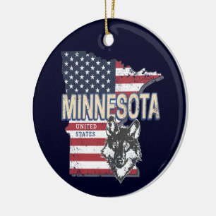 Minnesota State Verenigde Staten Kaart  Verenigde  Keramisch Ornament