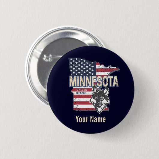 Minnesota State Verenigde Staten Kaart  Verenigde  Ronde Button 5,7 Cm (Voorkant /achterkant)