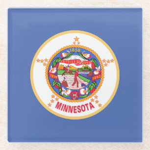 Minnesota State Vlag Glazen Onderzetter