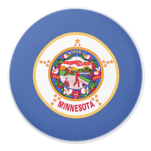 Minnesota State Vlag Keramische Knop (Voorkant)
