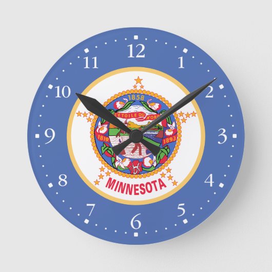 Minnesota State Vlag Ronde Klok (Voorkant)