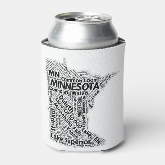 Minnesota State Word Cloud Blikjeskoeler (Blikje Voorkant)