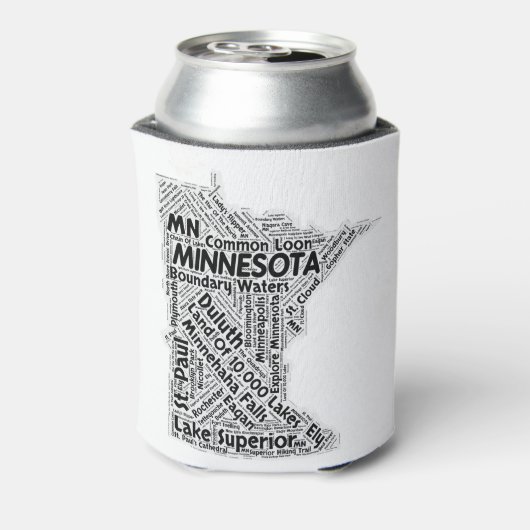 Minnesota State Word Cloud Blikjeskoeler (Blikje Achterkant)