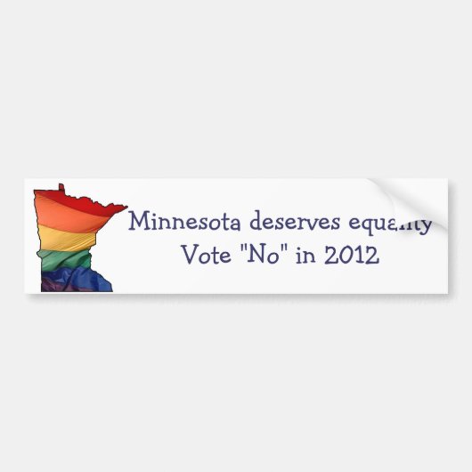 Minnesota stemt tegen homohuwelijk bumpersticker (Voorkant)
