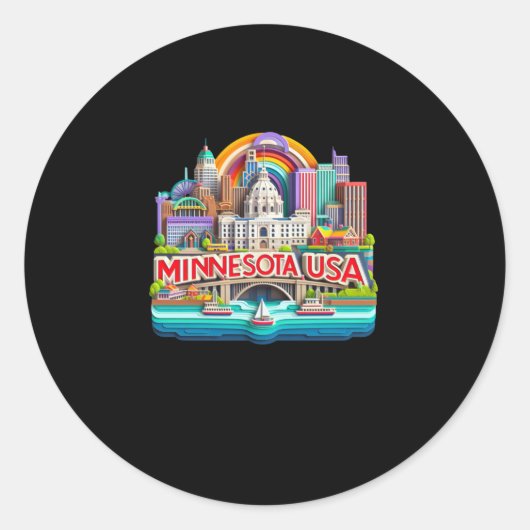 Minnesota-Sticker Ronde Sticker (Voorkant)