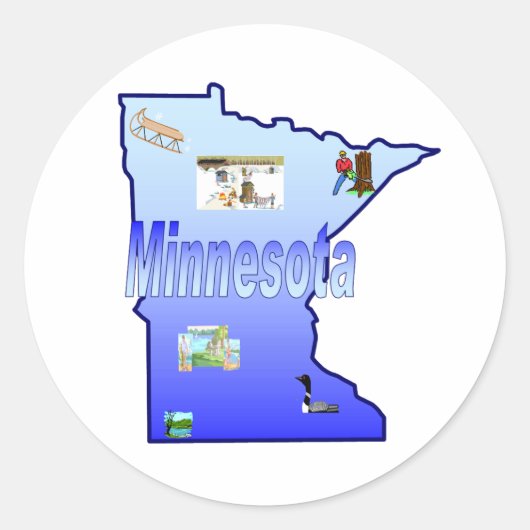 Minnesota-Sticker Ronde Sticker (Voorkant)