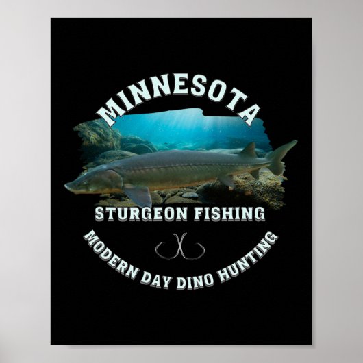 Minnesota Sturgeon Vist moderne Dino-jacht Poster (Voorkant)