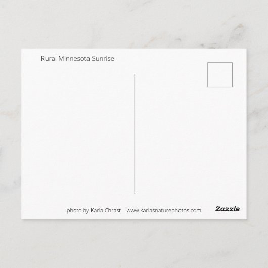 Minnesota Sunrise Briefkaart (Achterkant)