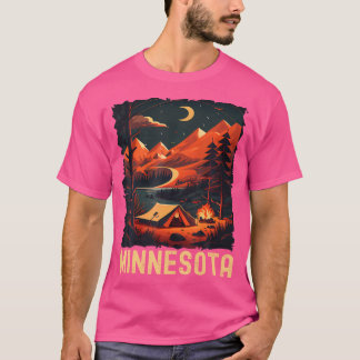 Minnesota Sunset Retro 70s  wandelcamping T-shirt