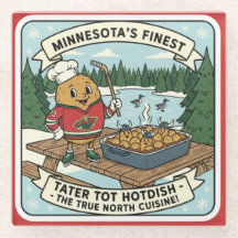 Minnesota Tater Tot Hotdish Retro Mascot Onderzett