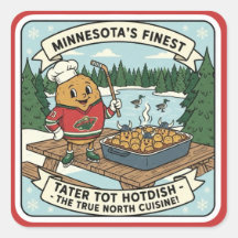 Minnesota Tater Tot Hotdish Retro Mascotte Sticker