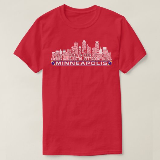 Minnesota Team 23 Speler Roster Minneapolis City T-shirt (Design voorkant)