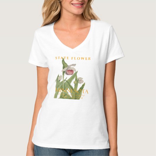 Minnesota Territory Bloem Roze-witte Orchidee T-shirt (Voorkant)