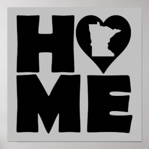Minnesota Thuis Hart Staat Poster Bord